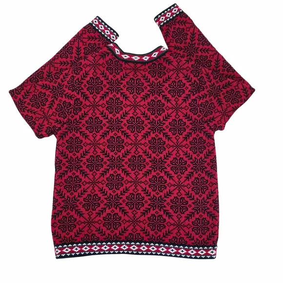 L.L. Bean Black and Red Knit Sweater - Picture 6 of 15